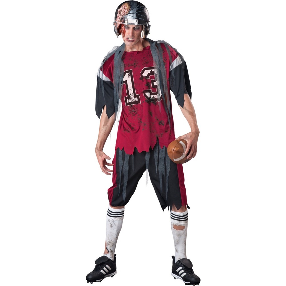 Men’s Halloween Football Player Zombie Costume Medium